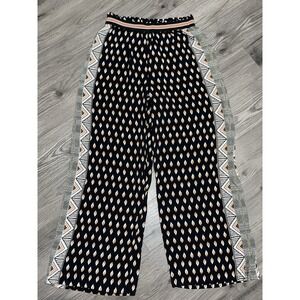 Anthropologie Maeve Rooibos‎ Black Wide Pants Size Small Wide Leg